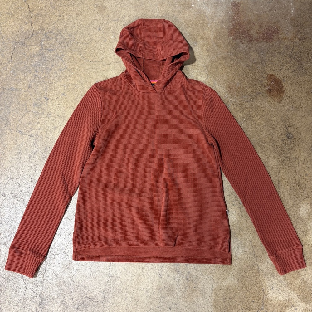 Cotopaxi Ataji Waffle Hoodie Rusty Orange Long Sleeve Pullover Cotton Women’s